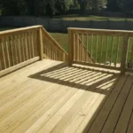 Image of a deck constructed of natural wood