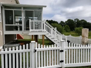 Second story sunroom stairs and platform in CT