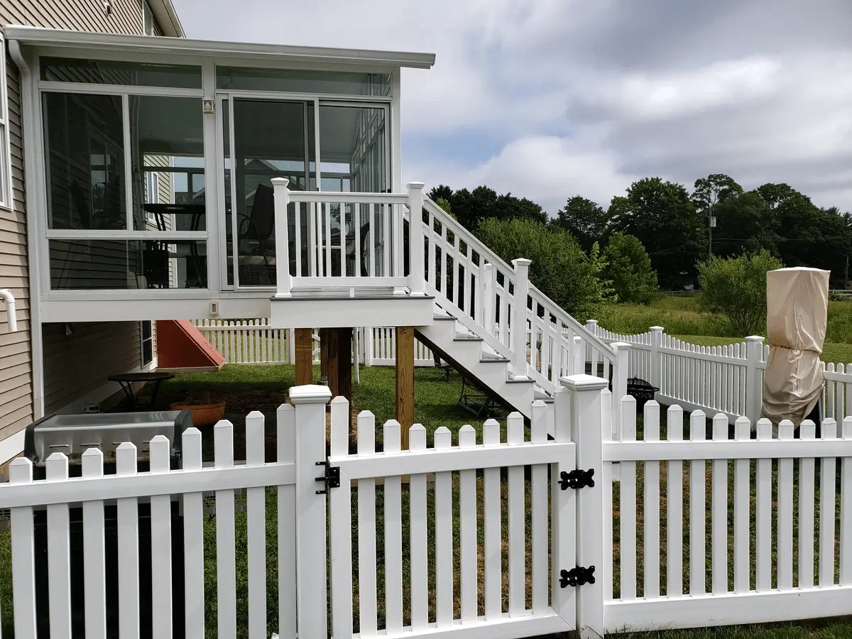 Second story sunroom stairs and platform in CT