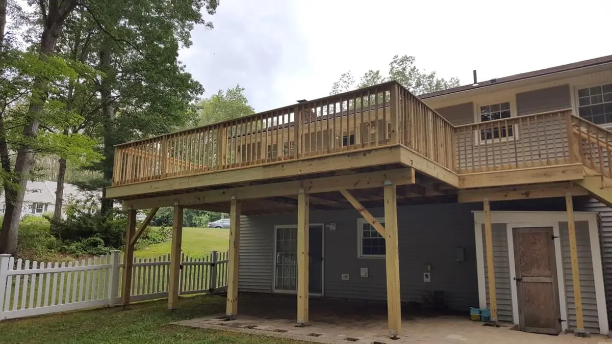 Second story all wood deck