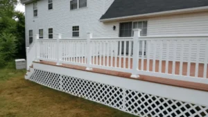 Composite deck with fully framed lattice