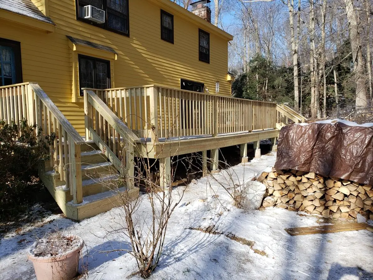 All wood deck and railings