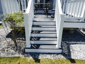 Trex "Winchester" - picture framed stair treads, PVC rim, risers and stringers